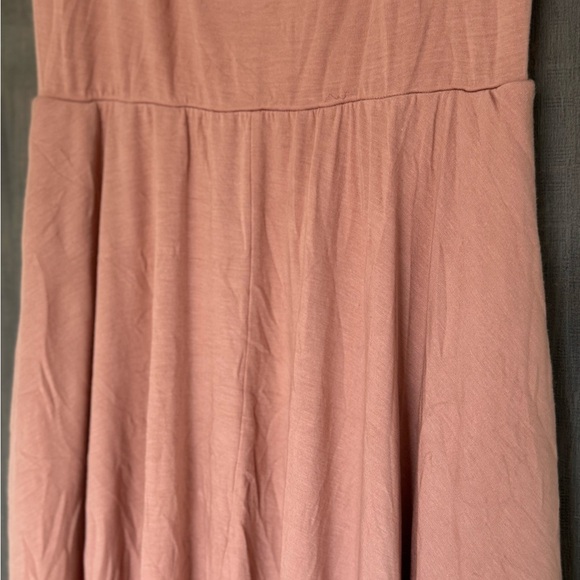 Reformation Jeans Rou Blush Pink Fit and Flare Midi Dress Minimalist Barbiecore - Picture 10 of 11